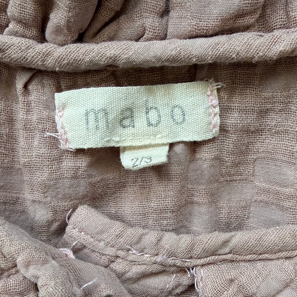 Mabo 3/4 Sleeve Ruffle Peter Pan Collar Top dusty pink girls size 2/3 years - Picture 3 of 16